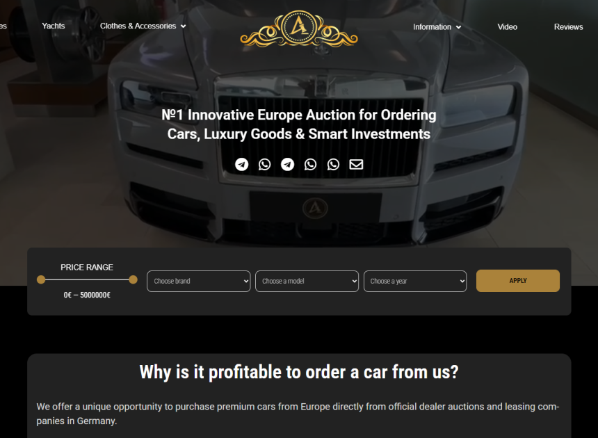 #1 Innovative European Platform for Purchasing Cars, Luxury Goods, and Investment Assets with Maximum Value