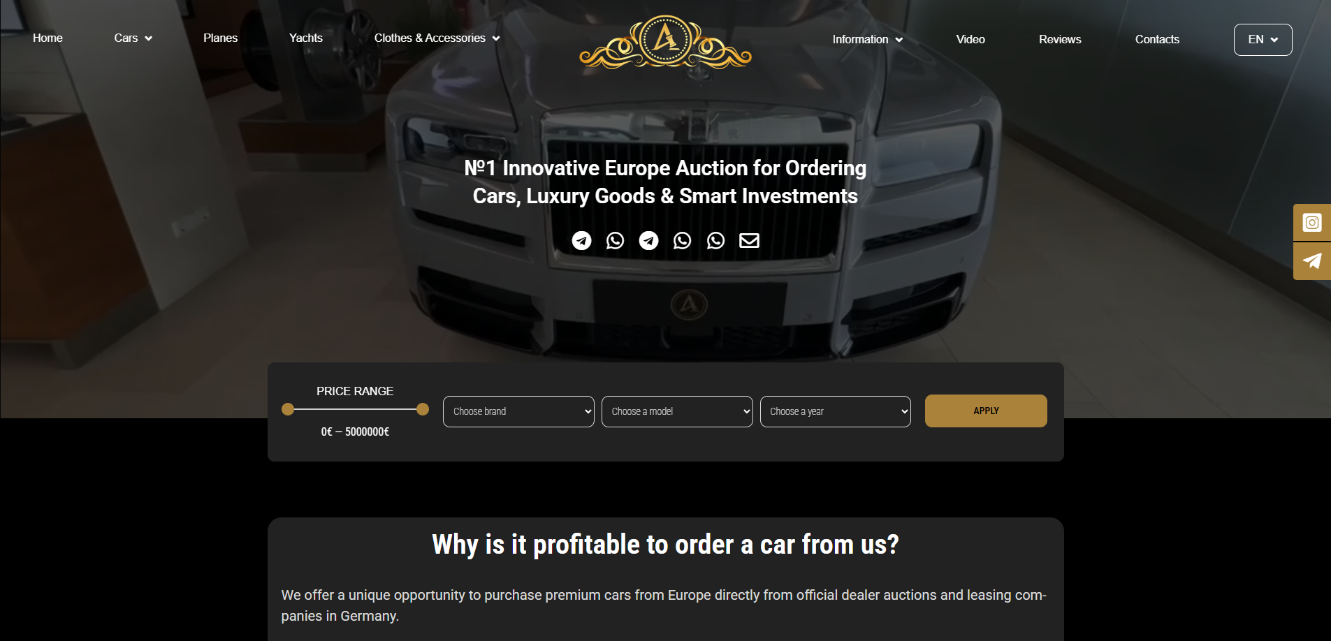 #1 Innovative European Platform for Purchasing Cars, Luxury Goods, and Investment Assets with Maximum Value